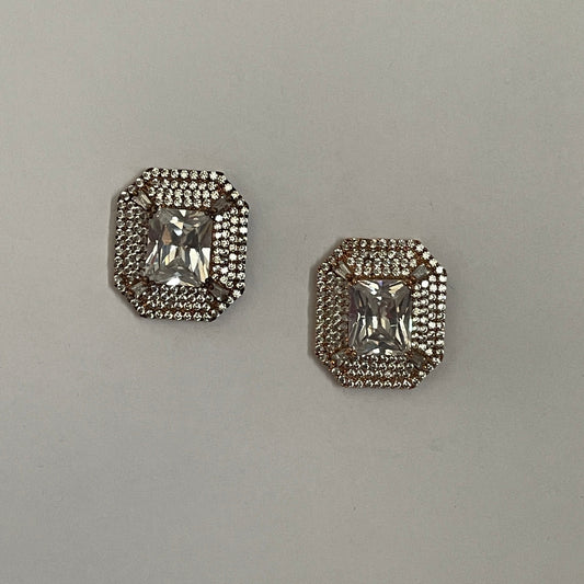 Zircon Halo Studs