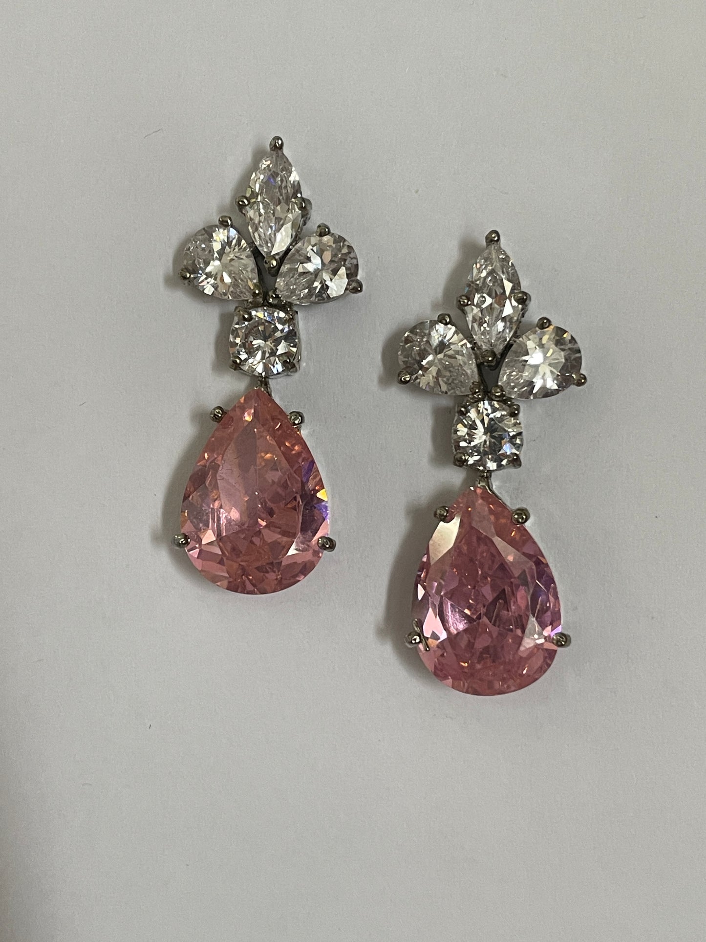 Zircon Diamond Droplets With Pink Stone