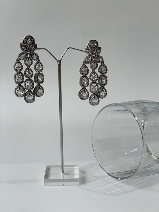 Chandelier Zircon-Studded Earrings