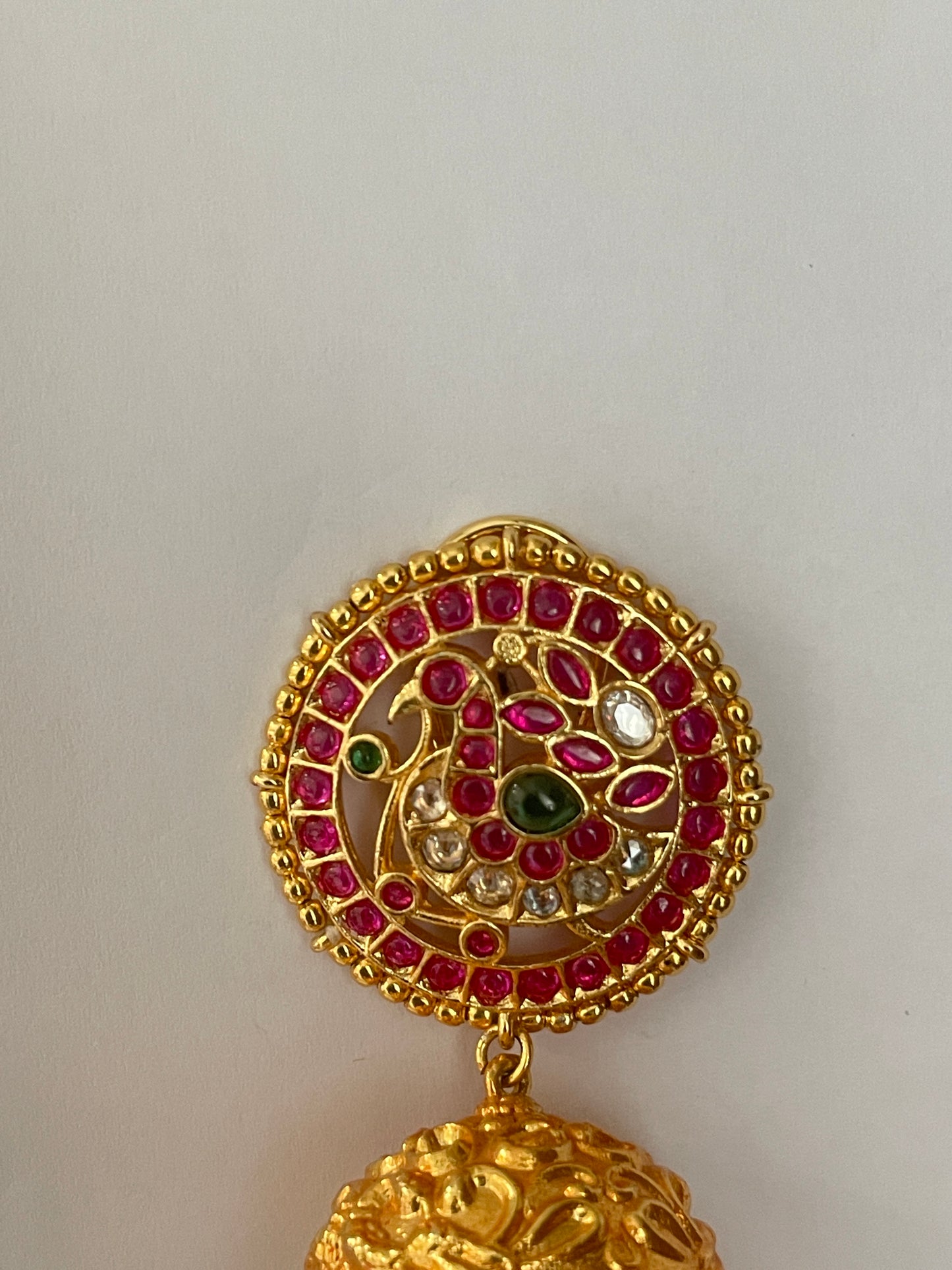 Gold Finish Traditional Temple Jhumkas