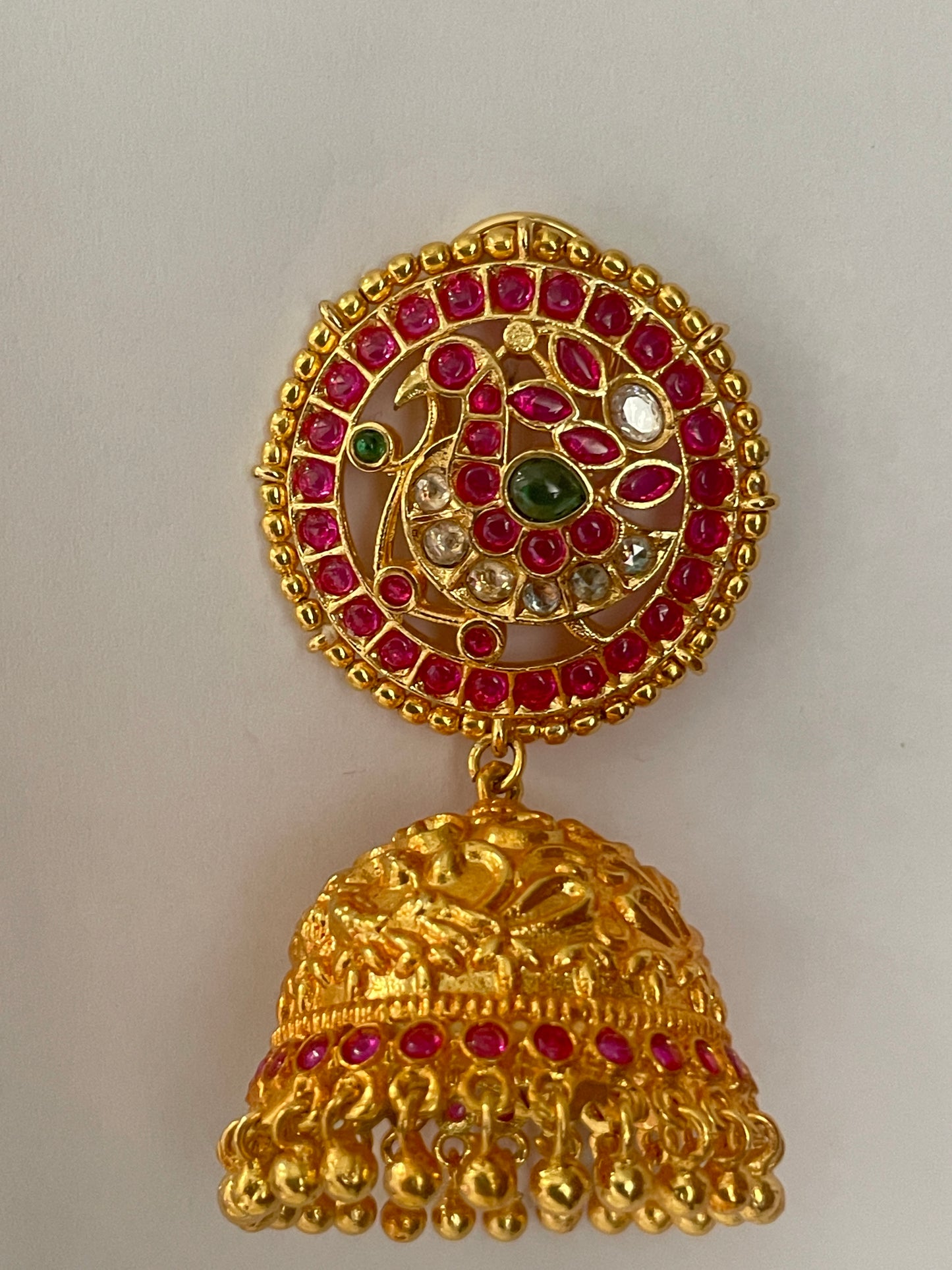 Gold Finish Traditional Temple Jhumkas