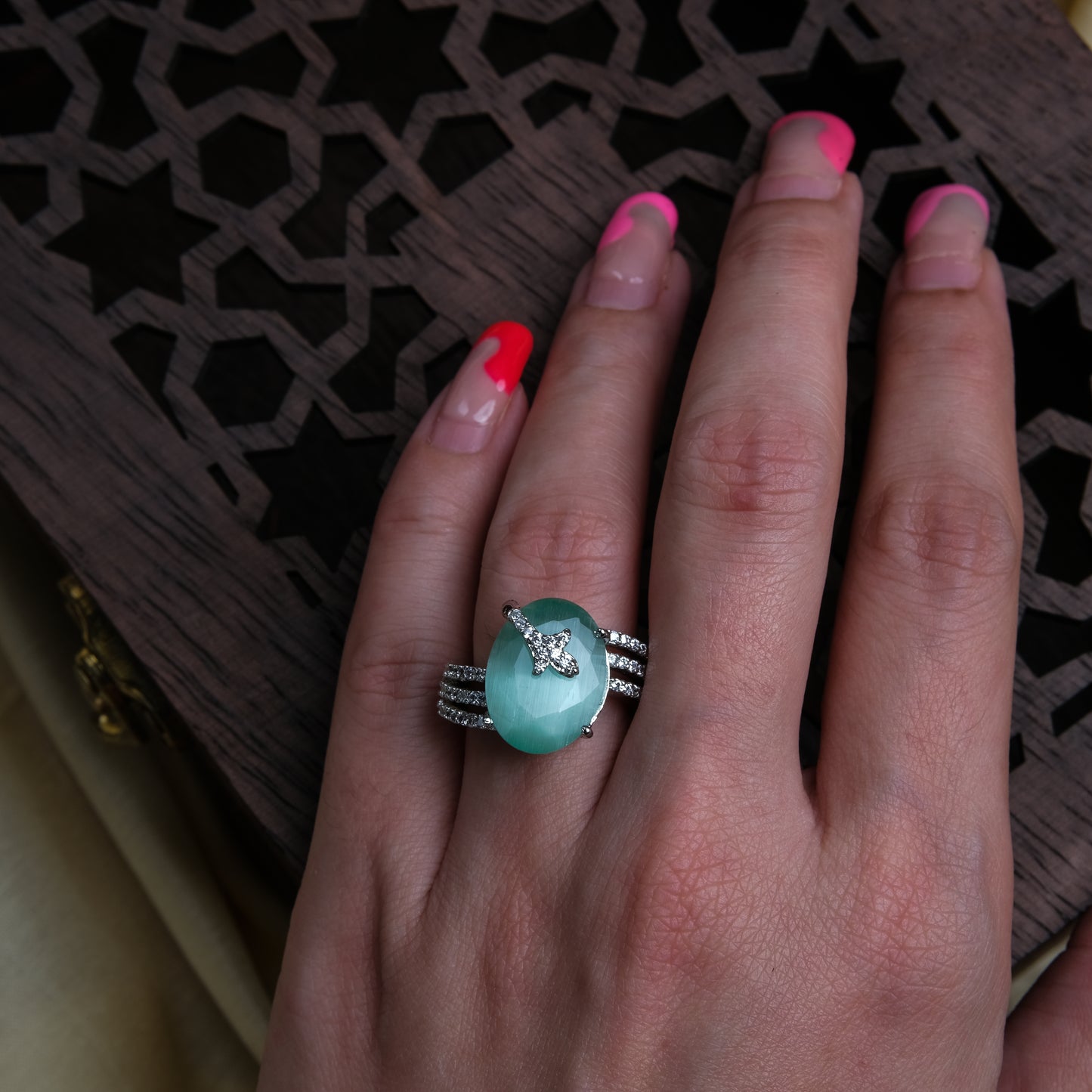 Coloured Stone Cocktail Ring