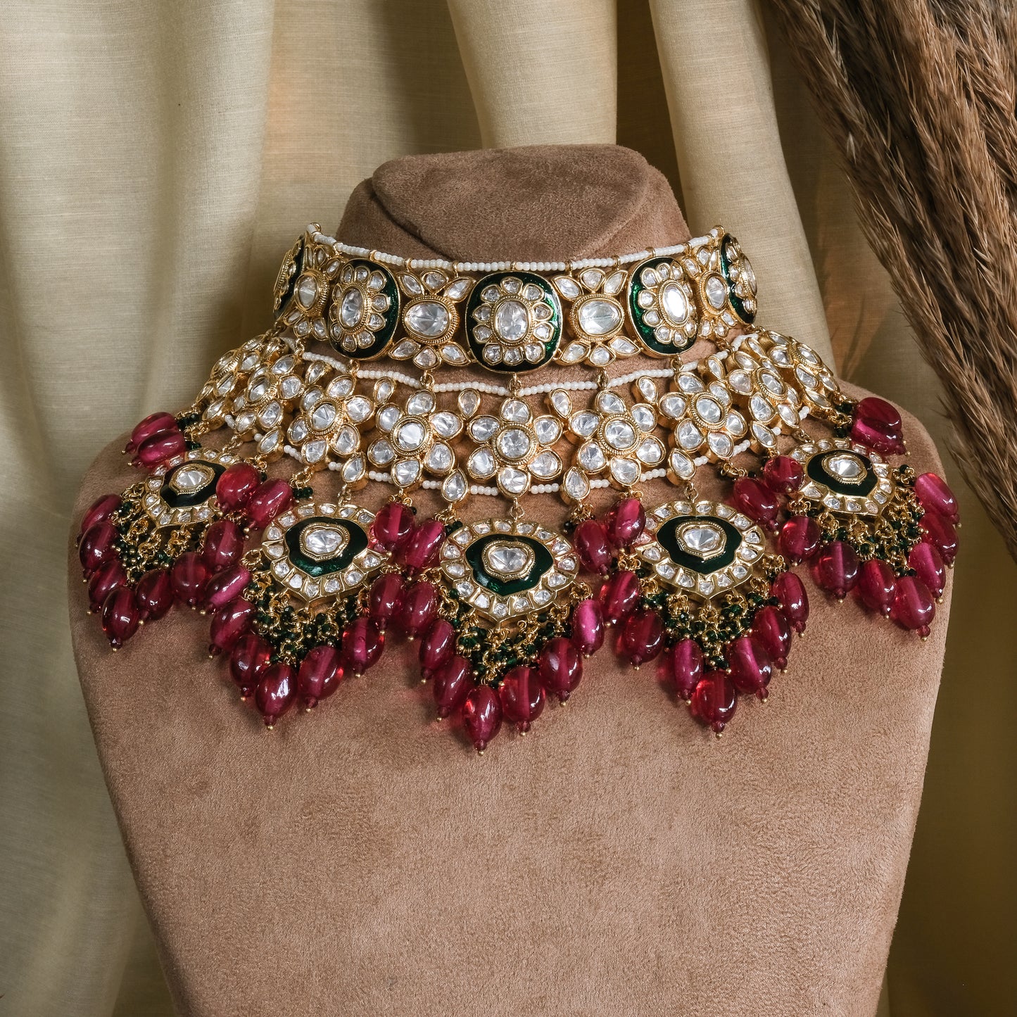 Bridal Kundan Set with Red Beads