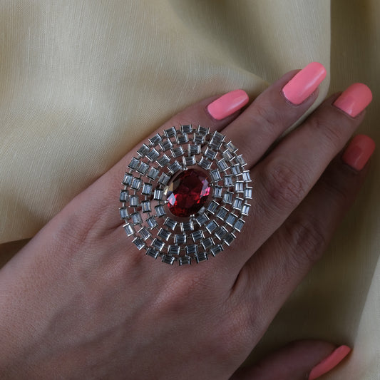 Precious Ruby-like Stone Ring
