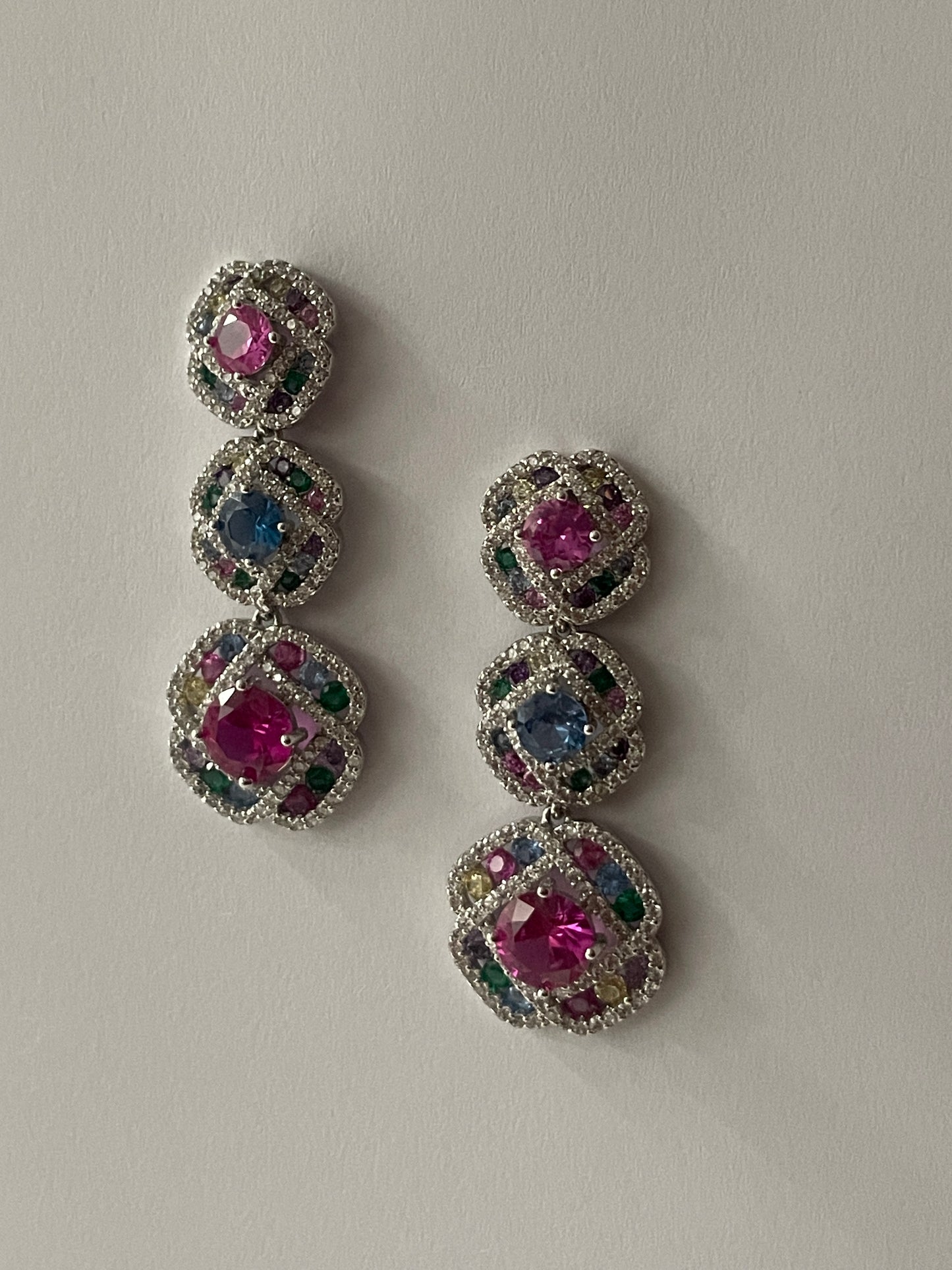 Multi Stone Zircon Earrings