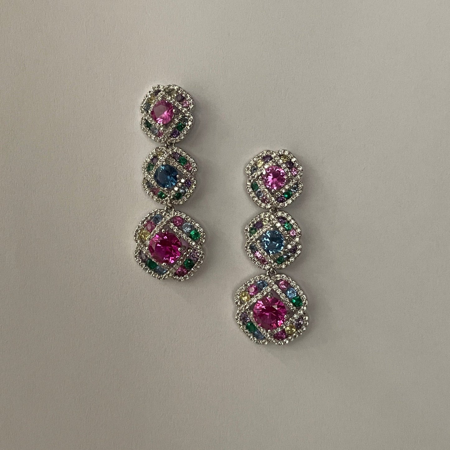 Multi Stone Zircon Earrings