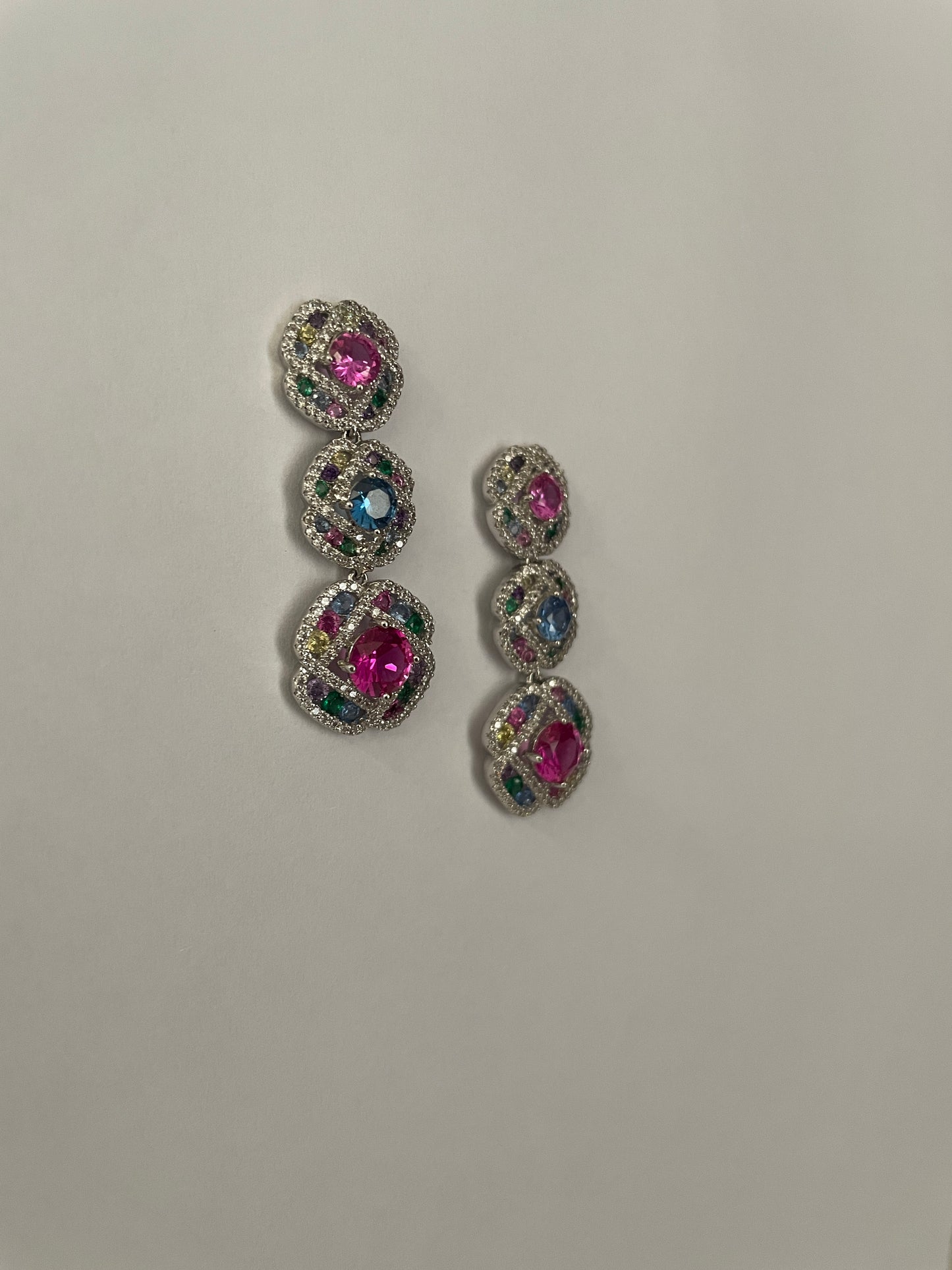 Multi Stone Zircon Earrings