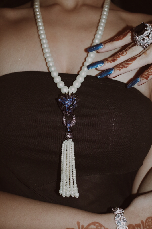 Pearl Necklace with Pearl Tassels