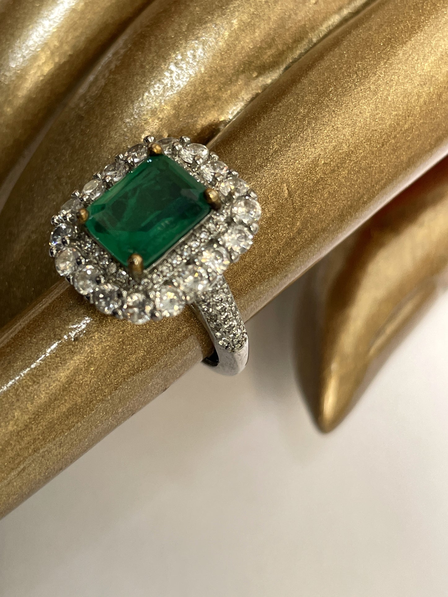 Emerald Cut Zircon Ring