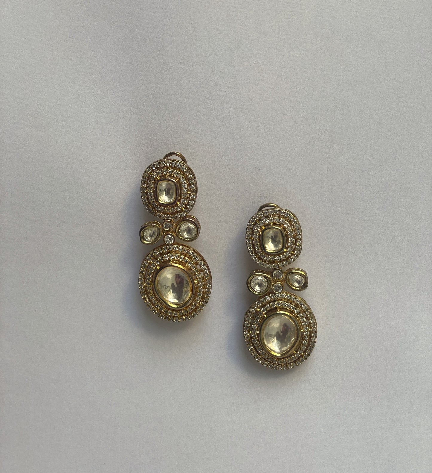 Gold Finish Kundan Earrings