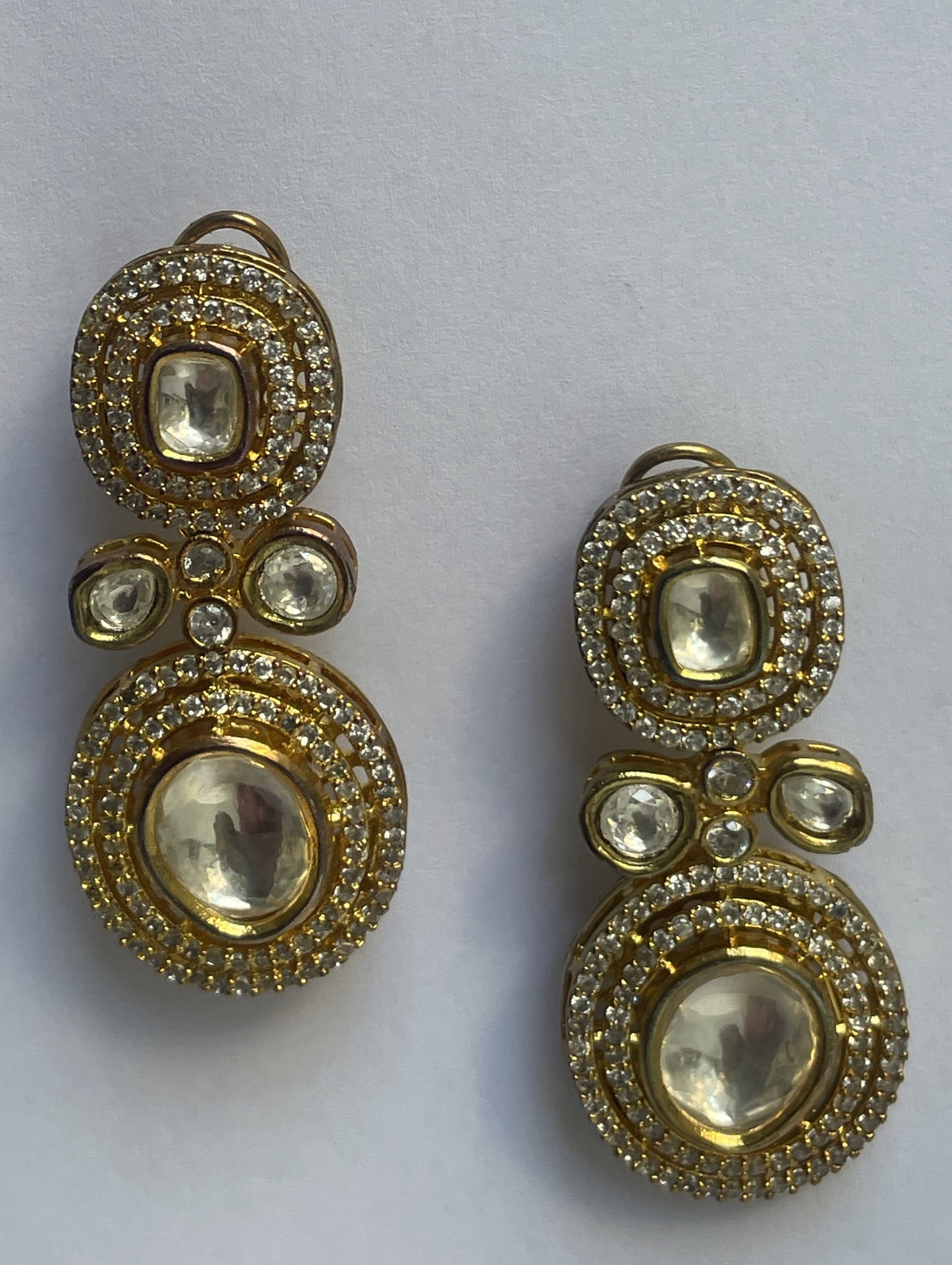 Gold Finish Kundan Earrings