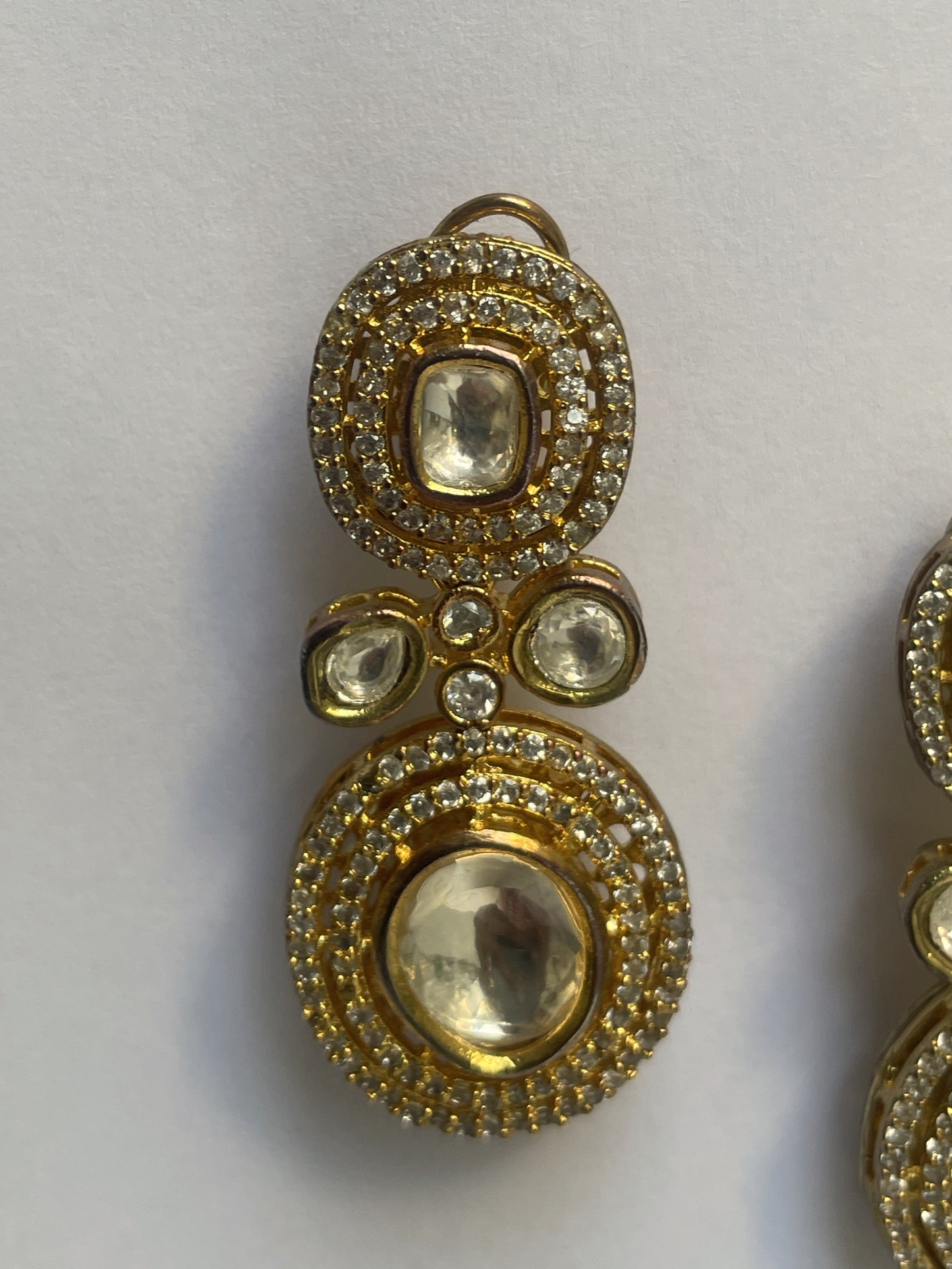 Gold Finish Kundan Earrings