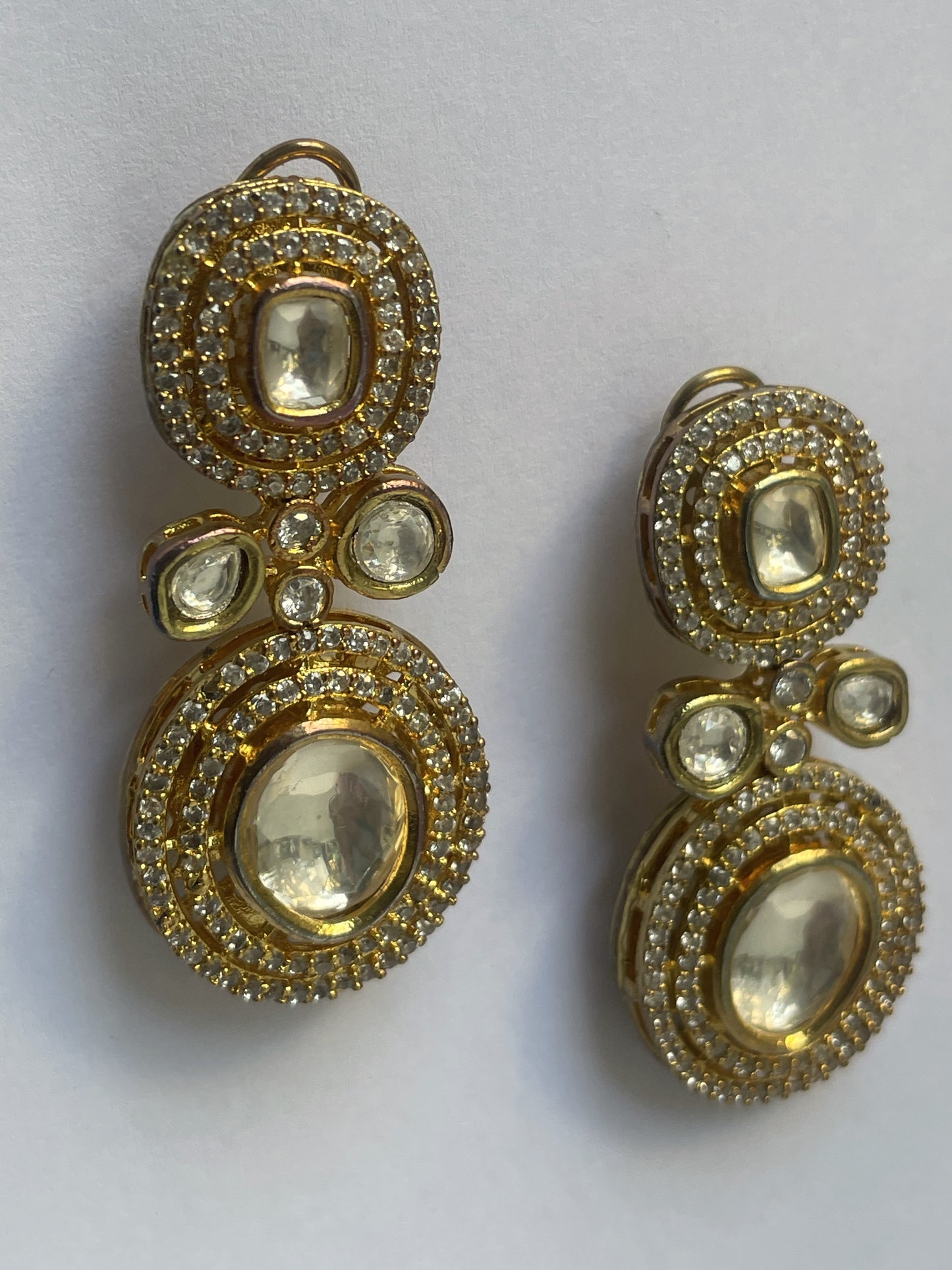 Gold Finish Kundan Earrings