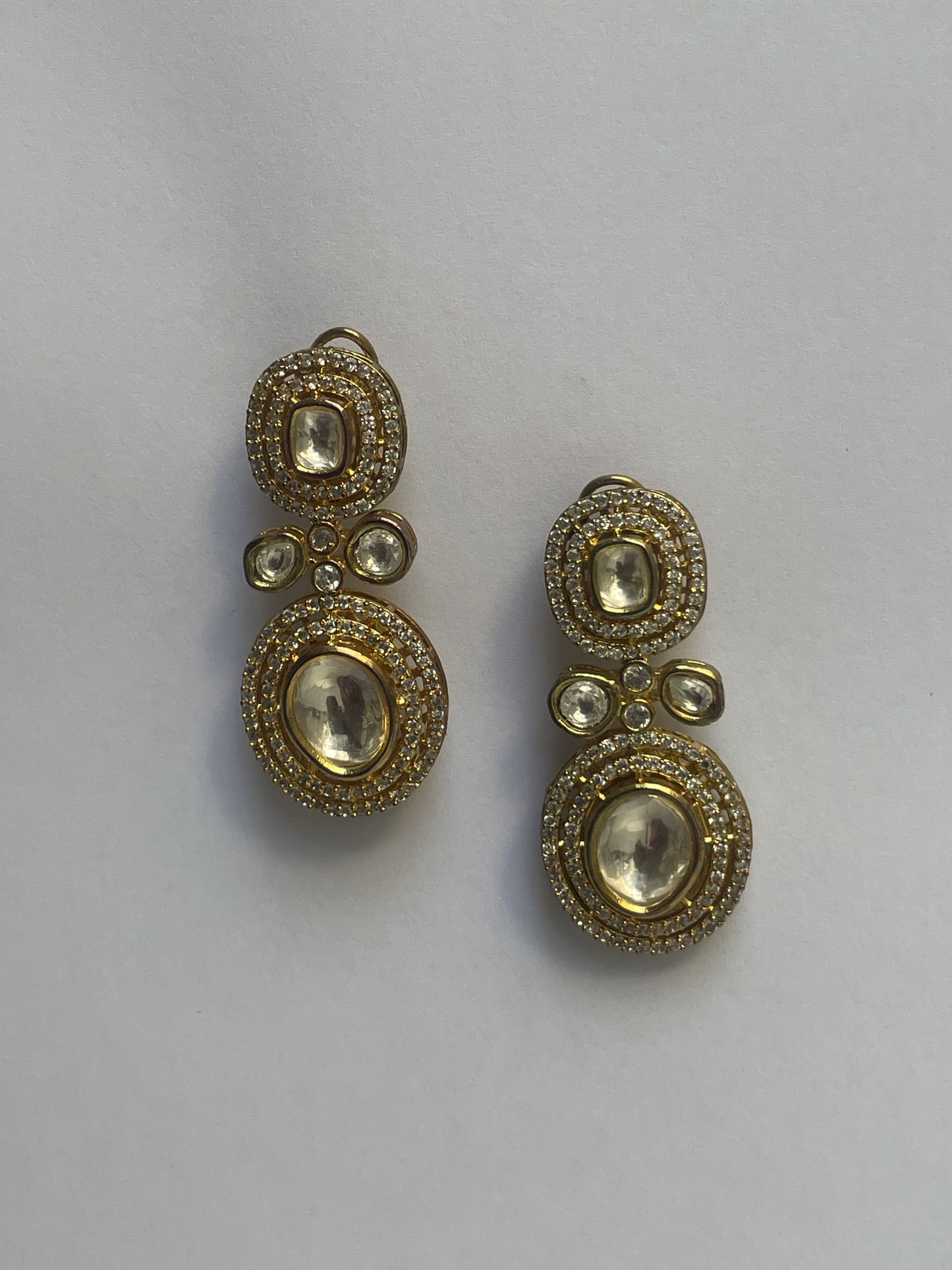 Gold Finish Kundan Earrings