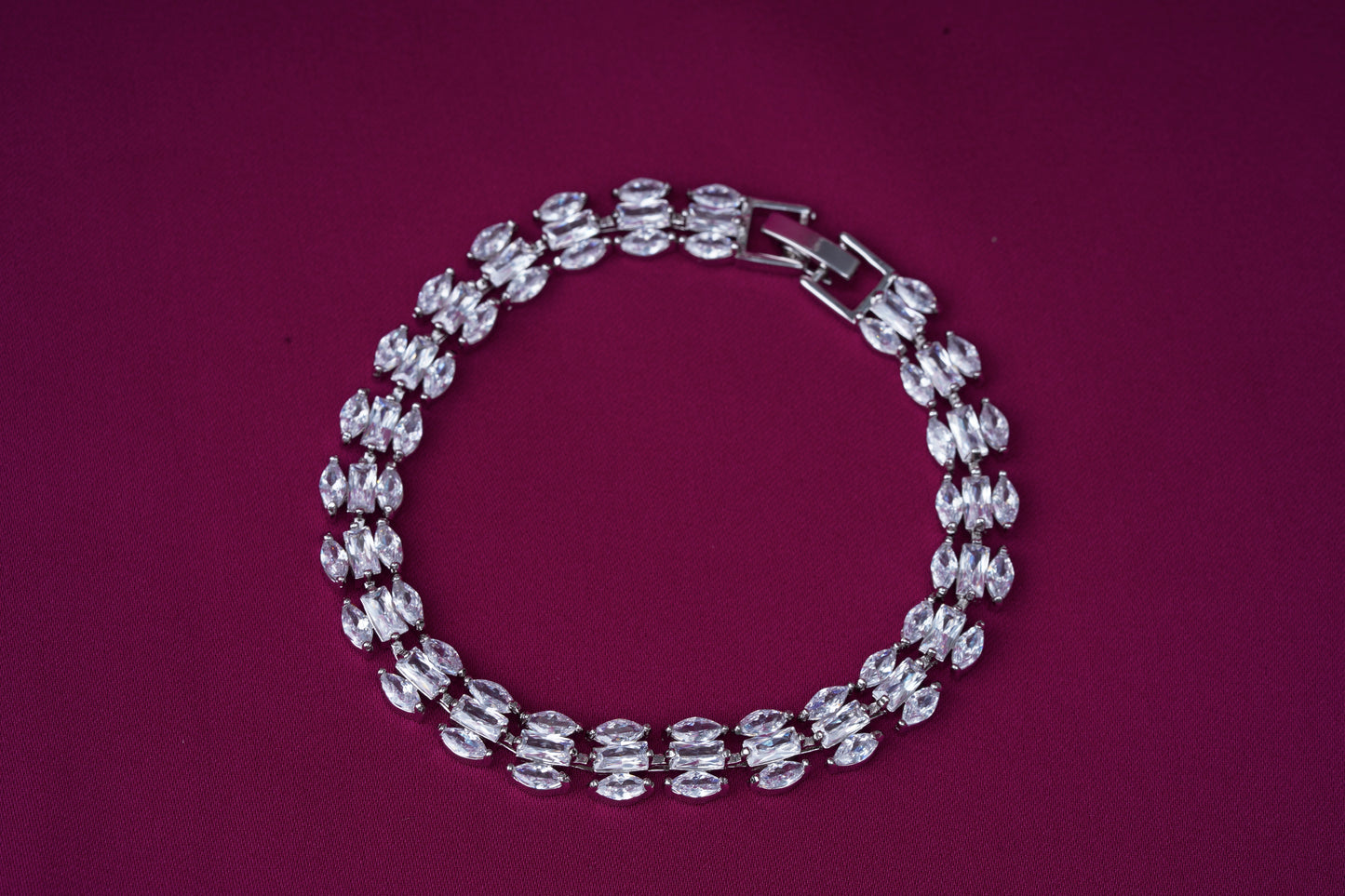 Classic Zircon Bracelet in White Finish