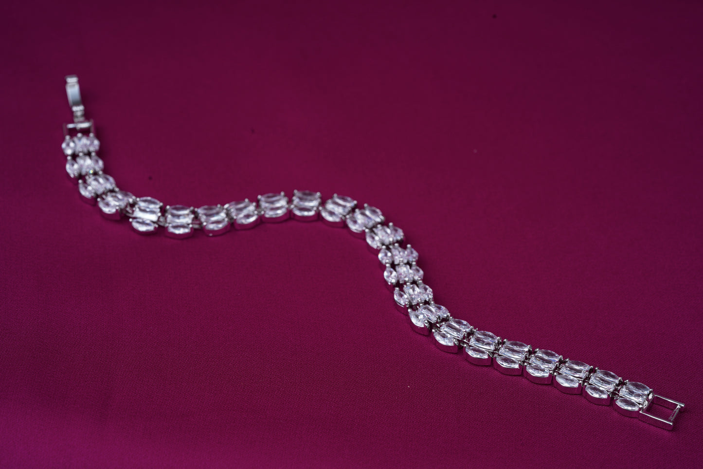 Classic Zircon Bracelet in White Finish