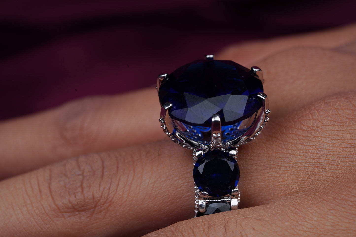 Classic Blue Stone Zircon Ring