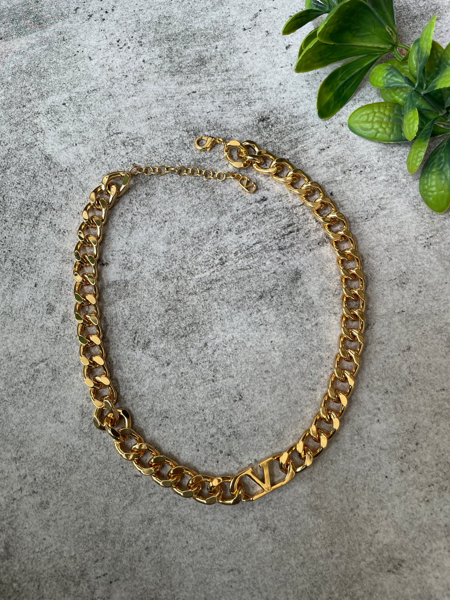 Urban Linked Gold Finish Necklace