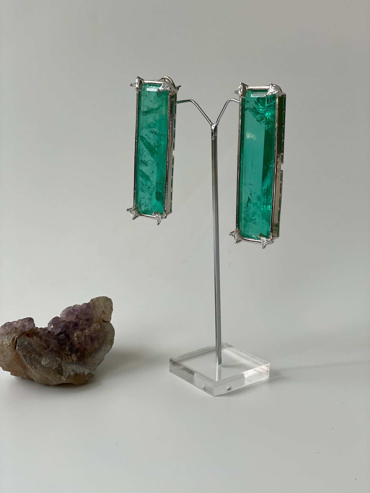 Unique Cut Elongated Doublet Earrings