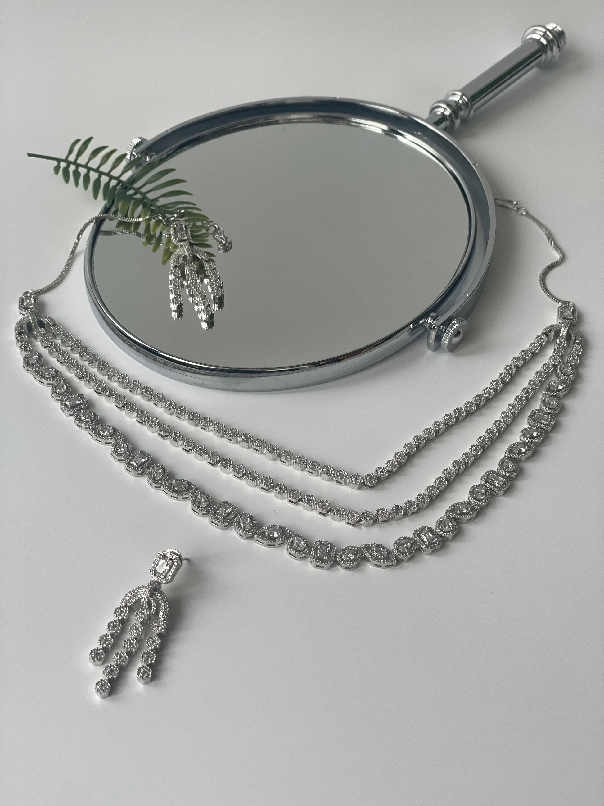 Layered Zircon Necklace and EarringsStudio6Jewels