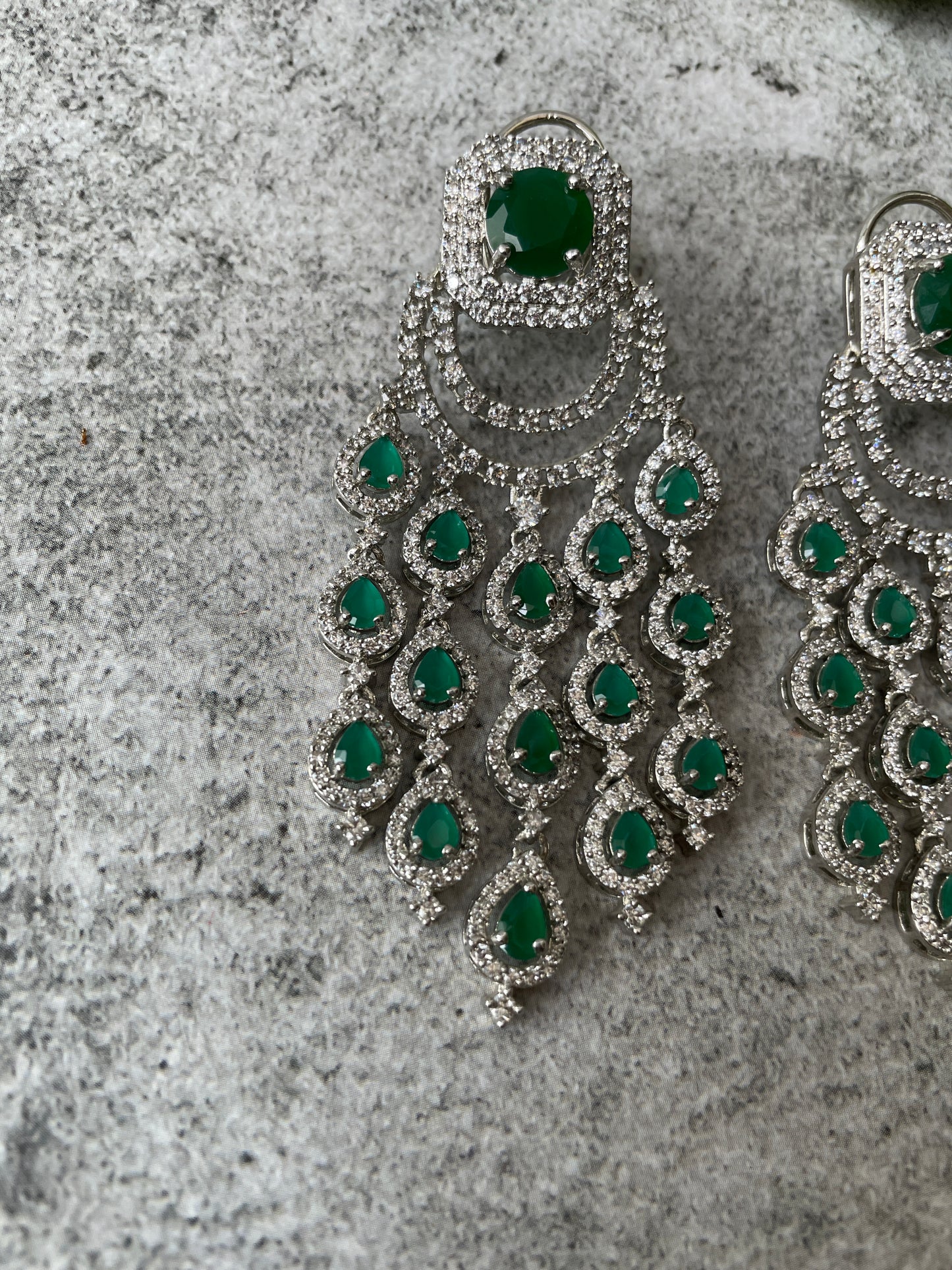 Zircon Chandelier Earrings