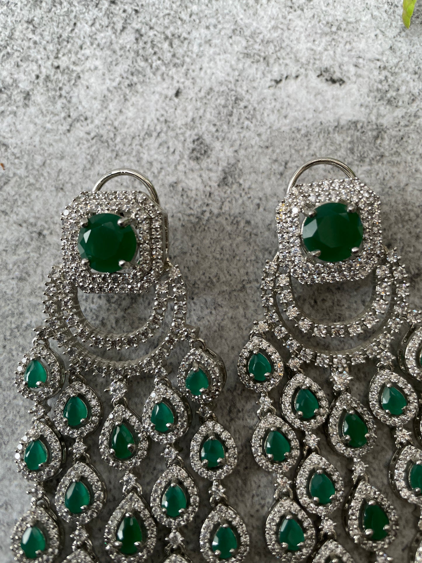 Zircon Chandelier Earrings