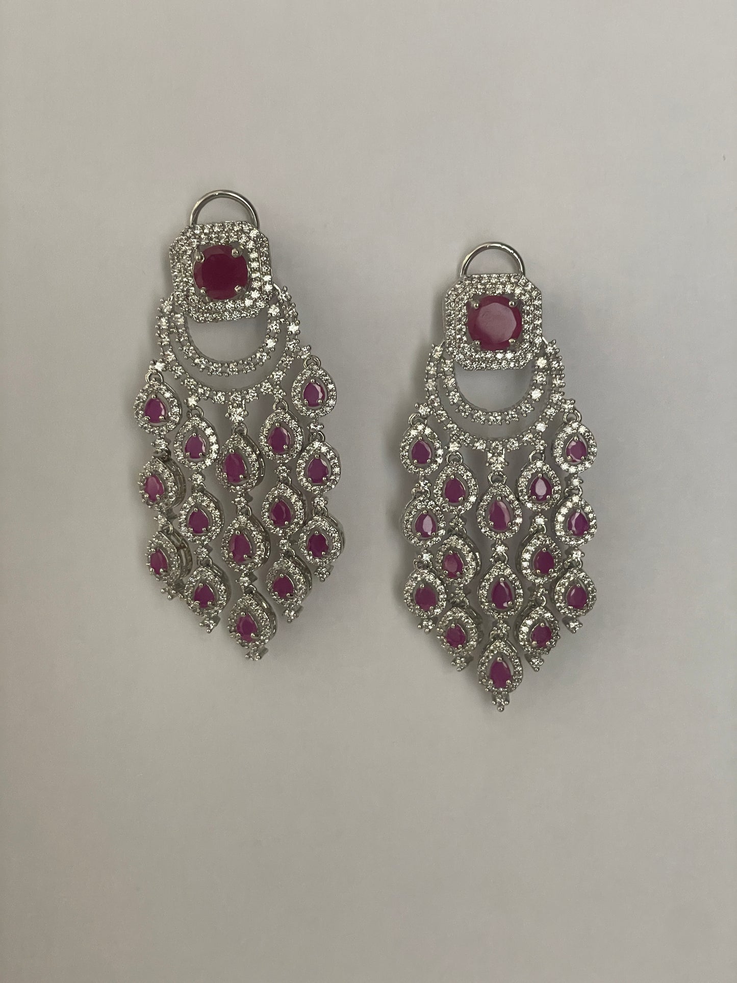 Zircon Chandelier Earrings