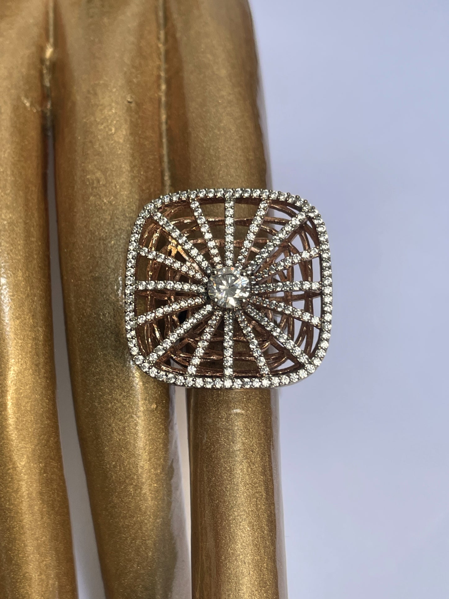 Rose Gold And Zircon Ring