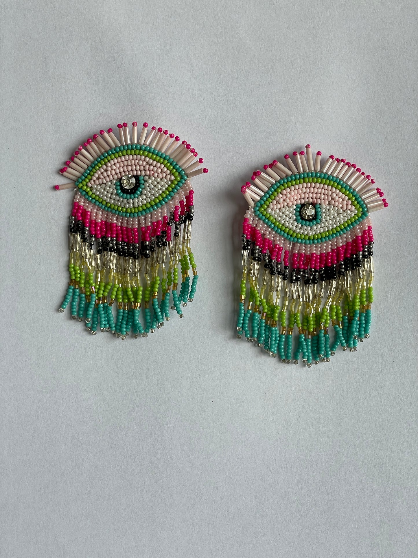 Bohemian Beaded Evil Eye Earrings