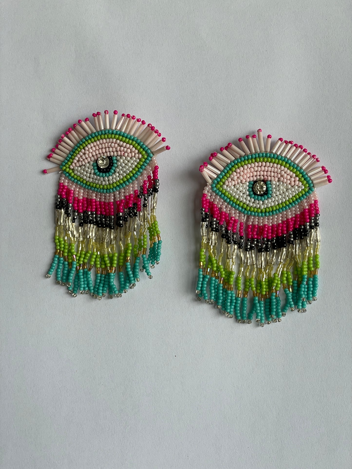 Bohemian Beaded Evil Eye Earrings