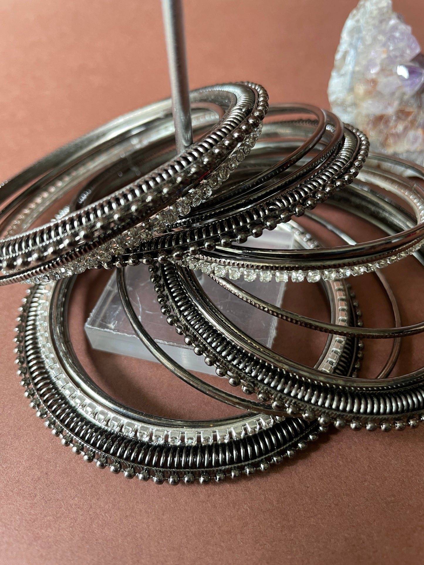 Oxidised Finish Bangle Set