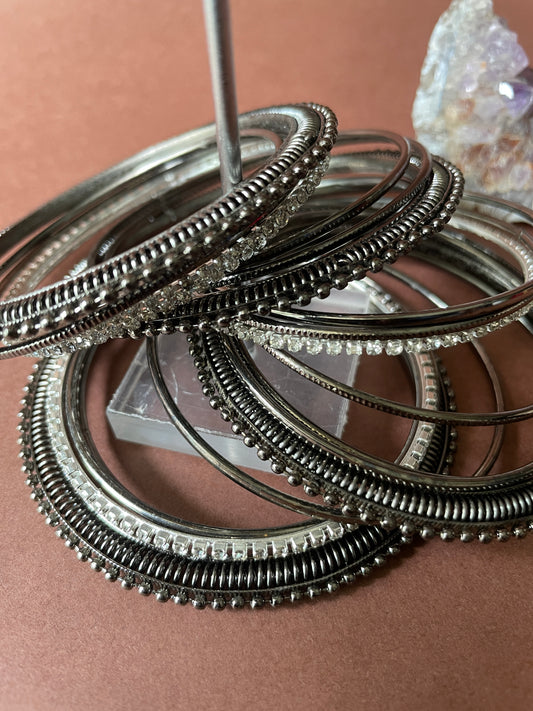 Oxidised Finish Bangle Set