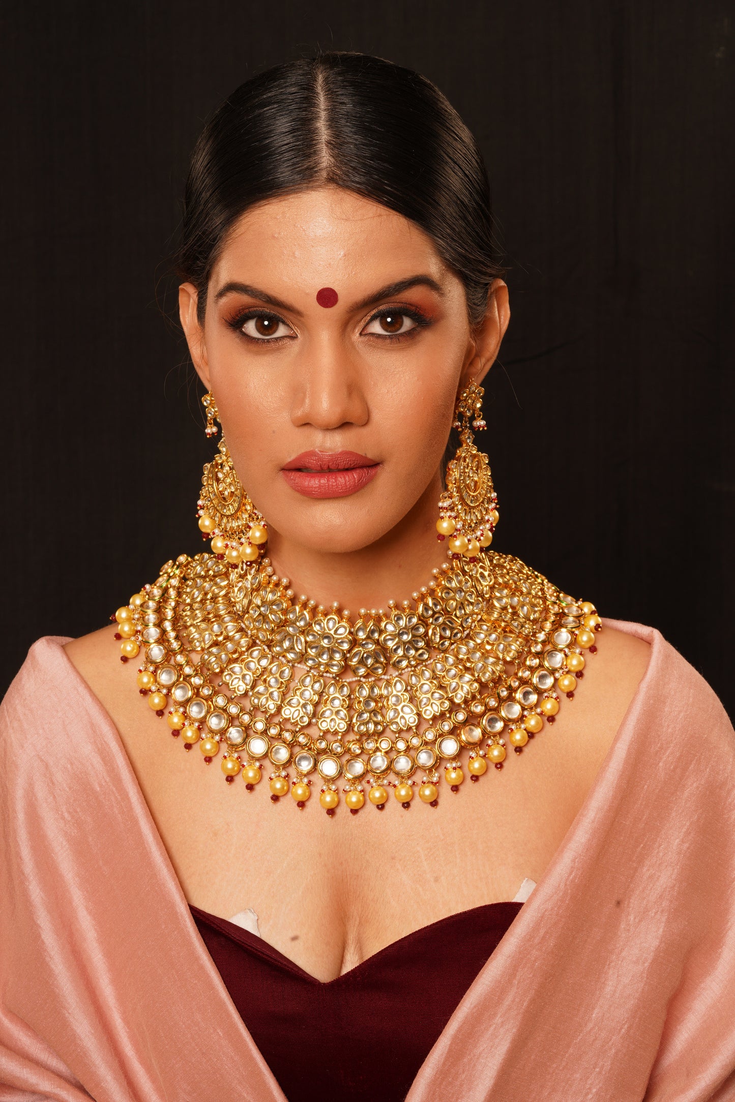 Kundan Set With Necklace, Matha Patti, Earrings And A Passa