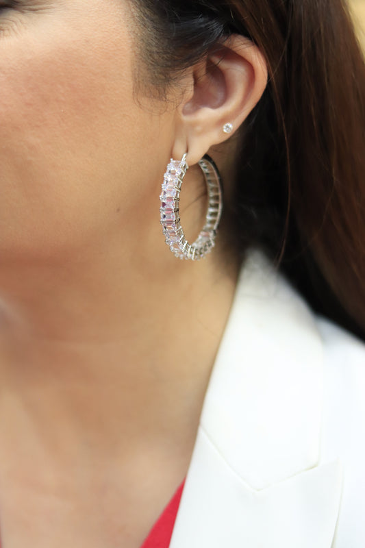 Zircon Studded Classic Hoops