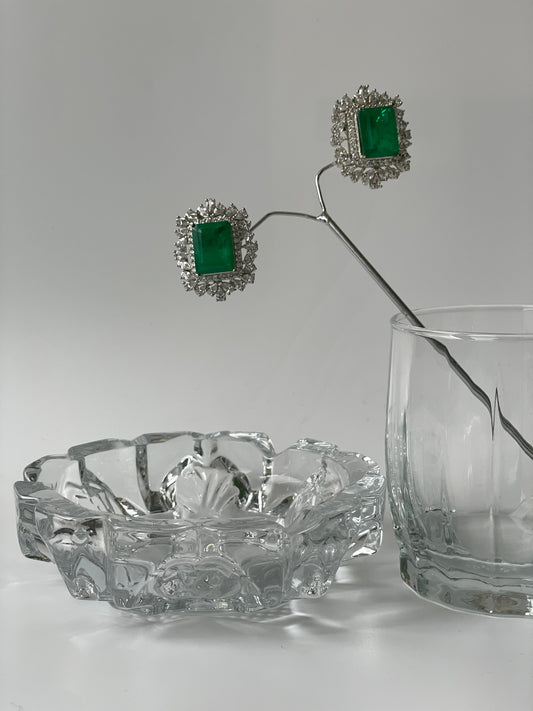 Zircon and Emerald Doublet Stud EarringsStudio6Jewels